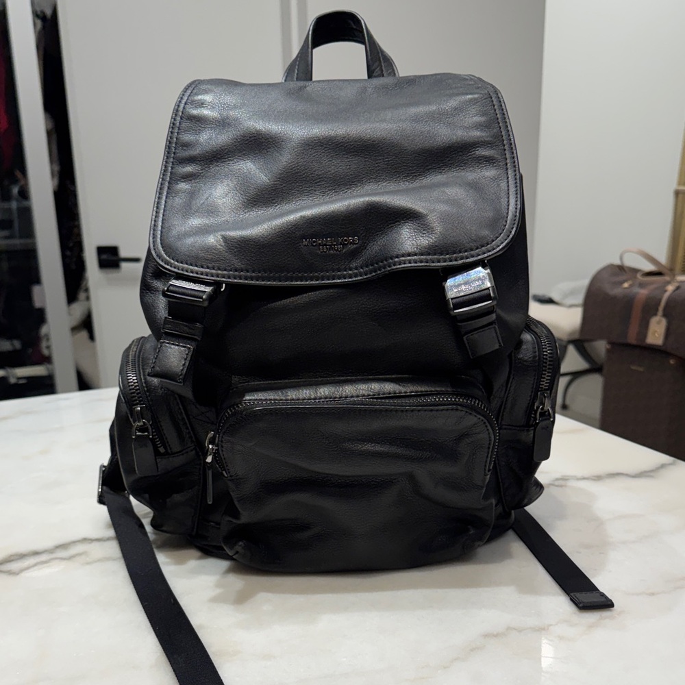 Michael Kors Black Leather Backpack